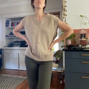 Beige Sleeveless Sweater